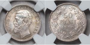 50 Бан Королевство Румыния (1881-1947) Серебро Кароль I (1839 - 1914)