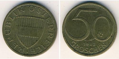 50 Грош Австрийская Республика(1955 - ) Латунь 