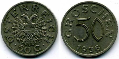50 Грош Federal State of Austria (1934-1938) Нікель/Мідь 
