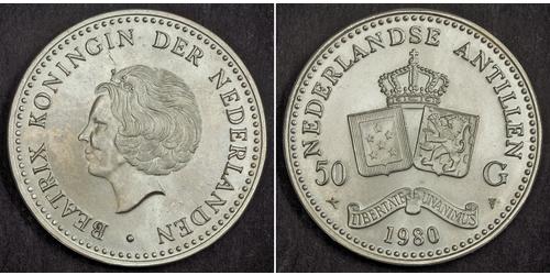 50 Гульден Нідерландські Антильські острови (1954 – 2010) Срібло Беатрікс