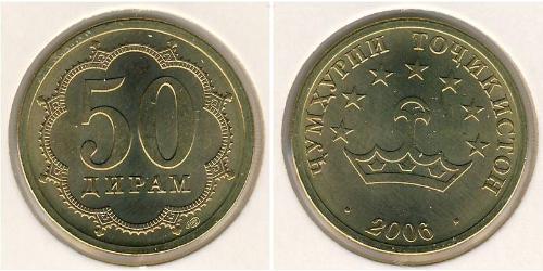 50 Дирам Таджикистан (1991 - ) Латунь 