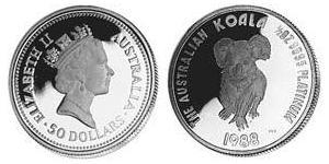 50 Долар Австралія (1939 - ) Платина Єлизавета II (1926-2022)