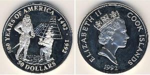 50 Долар Cook Islands (1965 - ) Срібло 