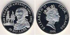 50 Долар Cook Islands (1965 - ) Срібло 