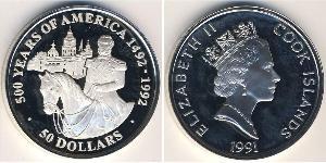 50 Долар Cook Islands (1965 - ) Срібло 