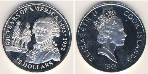 50 Долар Cook Islands (1965 - ) Срібло 