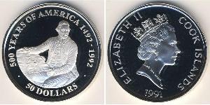50 Доллар Cook Islands (1965 - ) Серебро 
