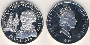 50 Доллар Cook Islands (1965 - ) Серебро 