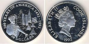 50 Доллар Cook Islands (1965 - ) Серебро 