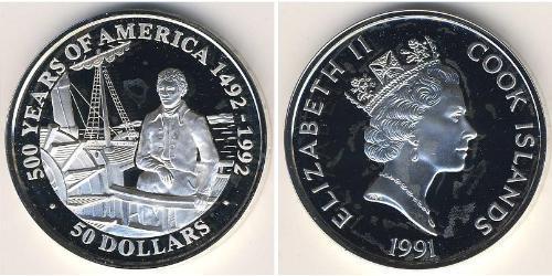 50 Доллар Cook Islands (1965 - ) Серебро 