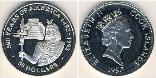 50 Доллар Cook Islands (1965 - ) Серебро 