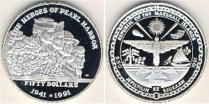50 Доллар Маршалловы Острова (1979 - ) Серебро 