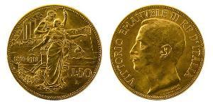 50 Лира Kingdom of Italy (1861-1946) Золото Виктор Эммануил III (1869 - 1947)
