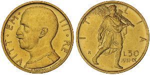 50 Лира Kingdom of Italy (1861-1946) Золото Виктор Эммануил III (1869 - 1947)