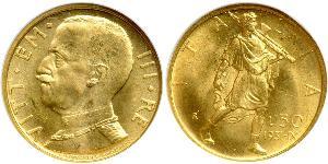 50 Лира Kingdom of Italy (1861-1946) Золото Виктор Эммануил III (1869 - 1947)