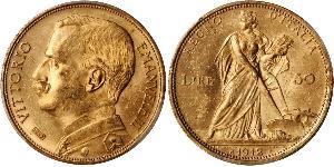 50 Ліра Kingdom of Italy (1861-1946) Золото Виктор Эммануил III (1869 - 1947)