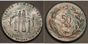 50 Ліра Турція (1923 - ) Срібло 