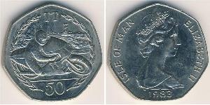 50 Пенни Остров Мэн Никель/Медь Елизавета II (1926-2022)