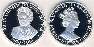 50 Пенни Остров Вознесения Серебро Елизавета II (1926-2022)