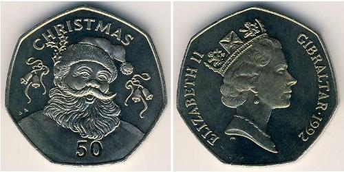 50 Пені Gibraltar (1704 - ) Нікель/Мідь 