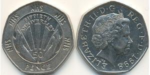 50 Пені Велика Британія (1922-) Нікель/Мідь Єлизавета II (1926-2022)
