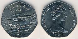 50 Пені Острів Мен Нікель/Мідь Єлизавета II (1926-2022)