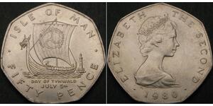 50 Пені Острів Мен Срібло Єлизавета II (1926-2022)