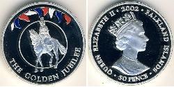 50 Пені Фолклендські острови Срібло Єлизавета II (1926-2022)