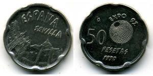 50 Песета Королевство Испания (1976 - ) Никель/Медь 