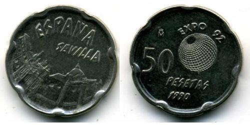 50 Песета Королівство Іспанія (1976 - ) Нікель/Мідь 