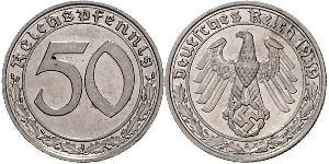 50 Рейхспфенниг Третий рейх (1933-1945) Никель 