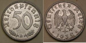 50 Рейхспфеніг Третій рейх (1933-1945) Алюміній 