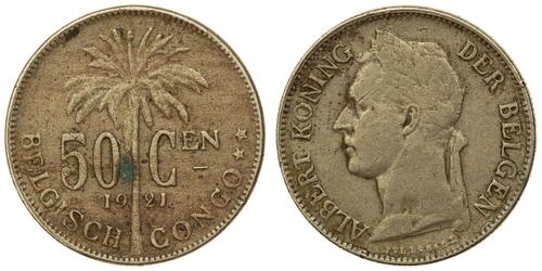 50 Сантим Бельгийское Конго (1908 - 1960)  