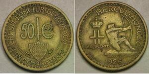 50 Сантим Монако (1297 - )  Луи II князь Монако (1870-1949)