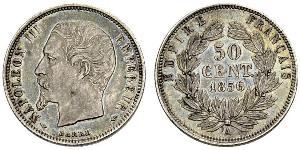 50 Сантим Вторая французская империя (1852-1870) Серебро Наполеон III Бонапарт (1808-1873)