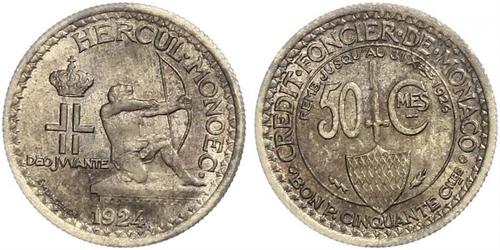 50 Сантім Монако (1297 - )  Луі II князь Монако (1870-1949)
