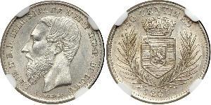50 Сантім Вільна держава Конго (1885 - 1908) Срібло Леопольд II (1835 - 1909)