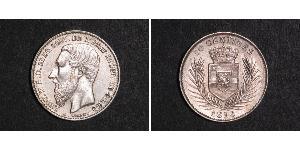 50 Сантім Вільна держава Конго (1885 - 1908) Срібло Леопольд II (1835 - 1909)