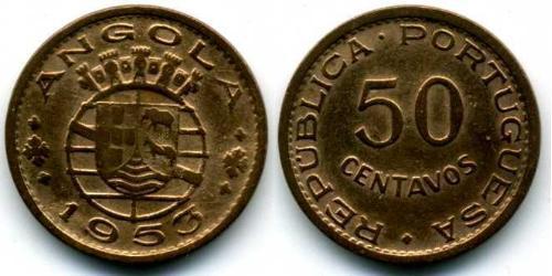 50 Сентаво  Portuguese Angola (1575-1975) / Португалія Бронза 
