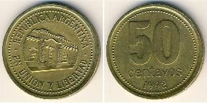 50 Сентаво Республіка Аргентина (1861 - ) Латунь 