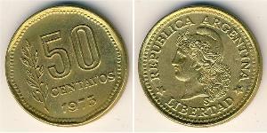 50 Сентаво Республіка Аргентина (1861 - ) Латунь 