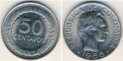 50 Сентаво Республіка Колумбія (1886 - ) Нікель 