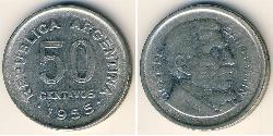 50 Сентаво Республіка Аргентина (1861 - ) Нікель/Залізо 