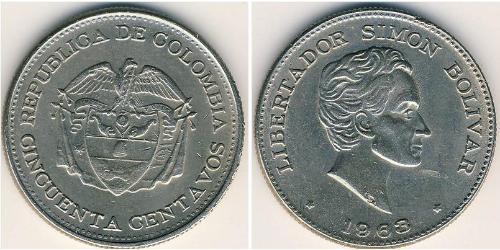 50 Сентаво Республіка Колумбія (1886 - ) Нікель/Мідь 