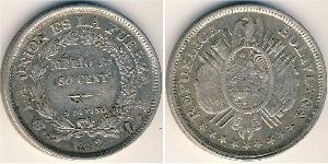 50 Сентаво Многонациональное Государство Боливия (1825 - ) Серебро 