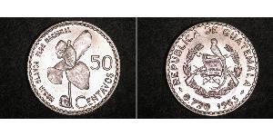 50 Сентаво Республика Гватемала (1838 - ) Серебро 
