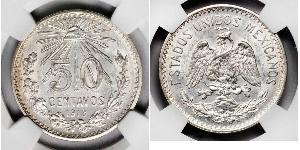 50 Сентаво Соединённые Штаты Мексики (1867 - ) Серебро 