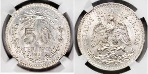 50 Сентаво Соединённые Штаты Мексики (1867 - ) Серебро 