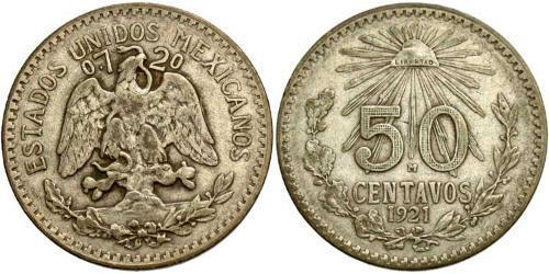 50 Сентаво Мексиканські Сполучені Штати (1867 - ) Срібло 