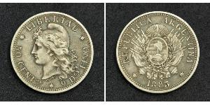 50 Сентаво Республіка Аргентина (1861 - ) Срібло 